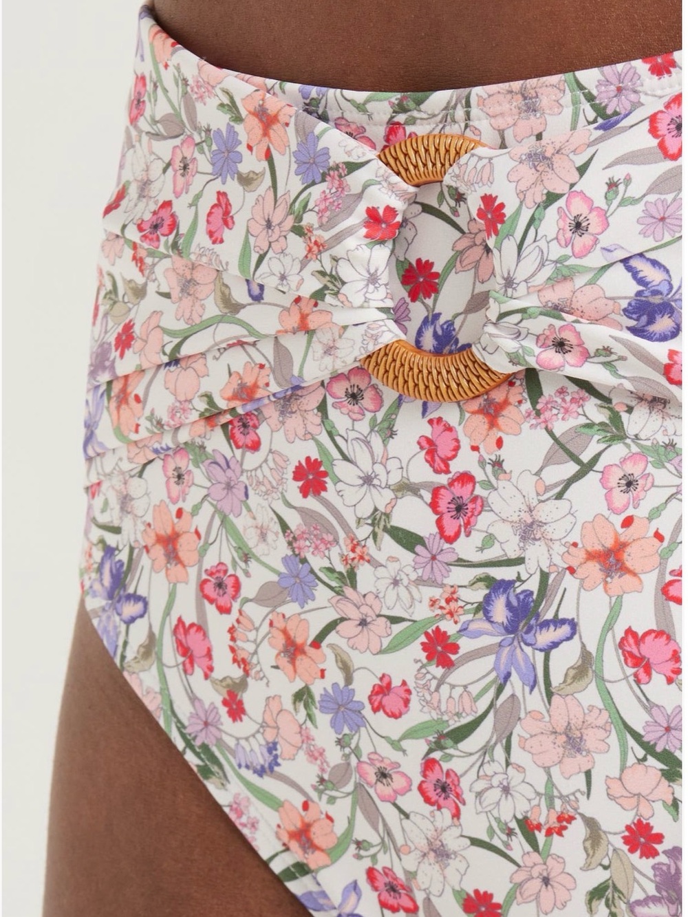 Hutch Floral High-Waist Bikini Bottoms L - Picture 4 of 6